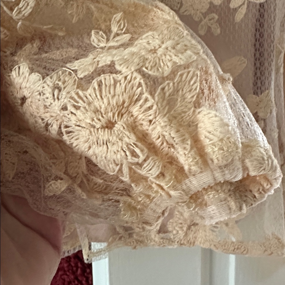 Peach Couture Lace Blouse • LIKE NEW - Picture 2 of 6